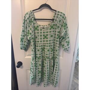 Women’s Michelle McDowell Sophia Dress Size Medium Green White In The Garden